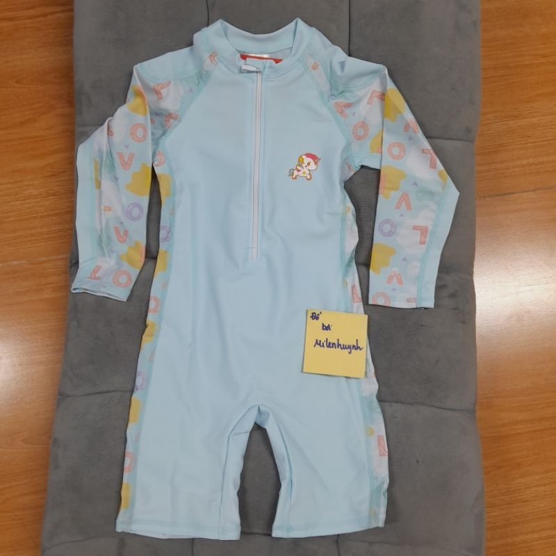 Đồ bơi liền thân dài tay ngắn chân YY2258-2 cho bé gái dễ thương in hình khủng long Dino,pony, mẫu mới 2023