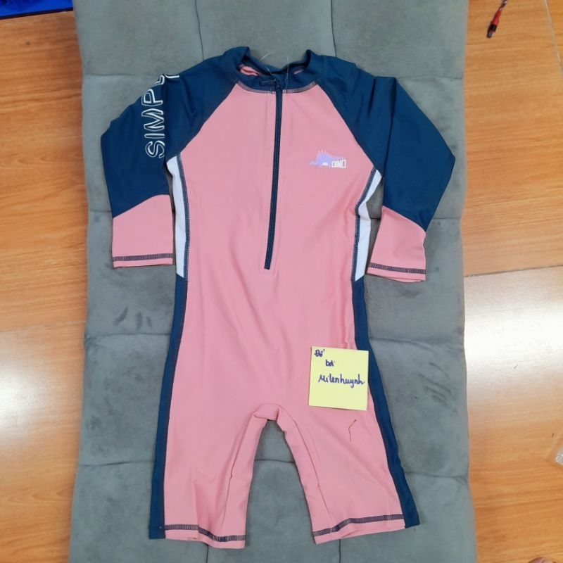 Đồ bơi liền thân dài tay ngắn chân YY2258-2 cho bé gái dễ thương in hình khủng long Dino,pony, mẫu mới 2023