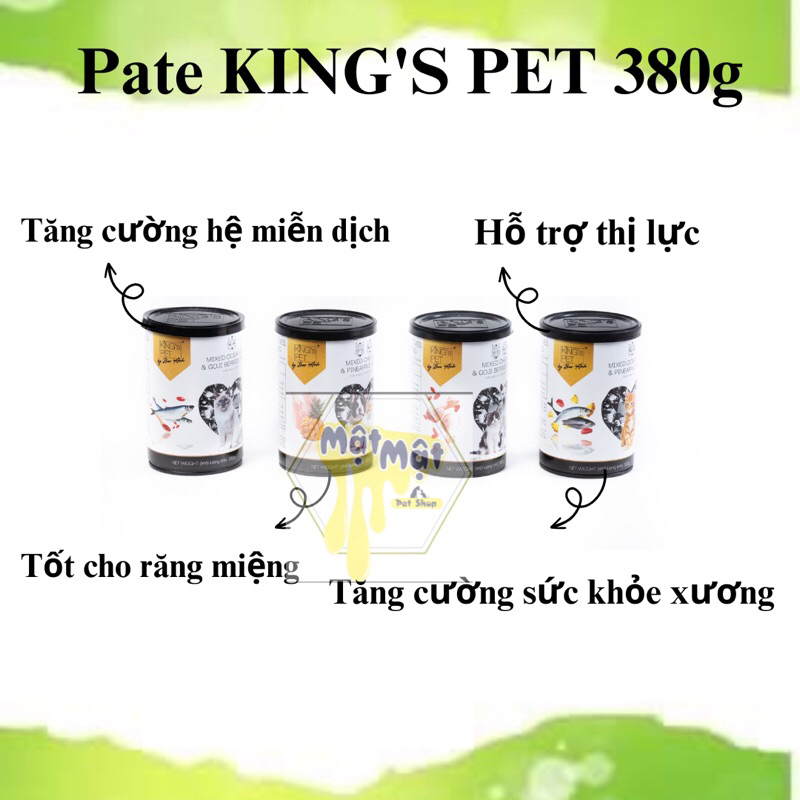 Pate King's Pet cho chó mèo lon 380g