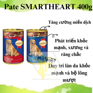 Thức ăn cho chó dạng Pate vị bò và gà Smartheart lon 400g