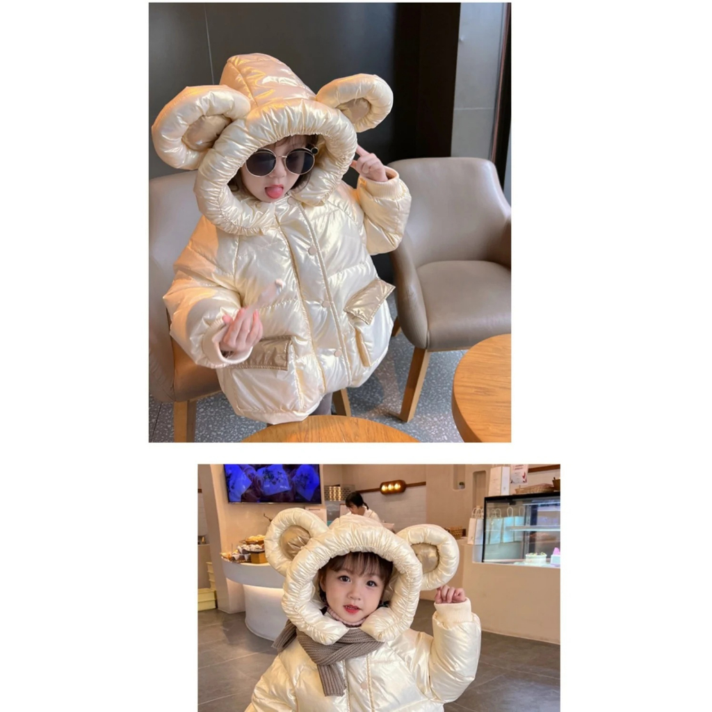 Áo khoác gấu lông vũ cho bé
