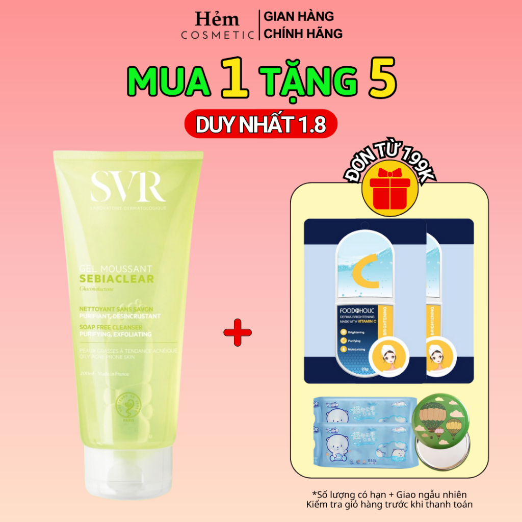 Gel rửa mặt dành cho da dầu mụn SVR Sebiaclear Gel Moussant 200ml - Hẻm Cosmetic