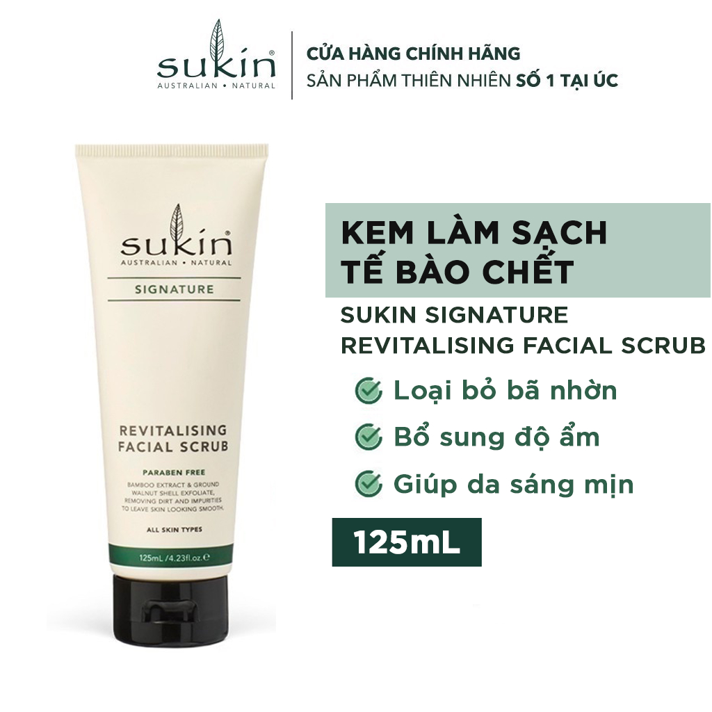 [Mua 1 Tặng 1] Kem Làm Sạch Tế Bào Chết Da Mặt Sukin Signature Revitalising Facial Scrub 125ml (HSD: 07/06/2024)