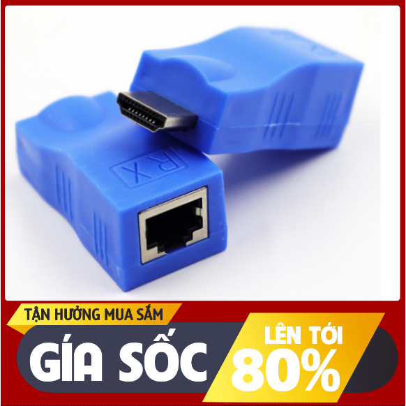 Bộ khuếch đại HDMI qua RJ45 (cáp mạng) kéo dài 30m (HDMI to lan)
