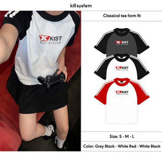 Áo thun Killsystem form fit Classical tay ráp lăng phối màu chất vải cotton nam nữ