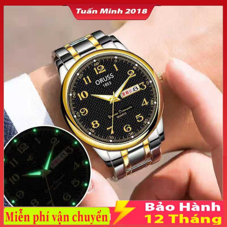 Đồng Hồ Nam ORUSS SỐ Chống Xước Chống Nước Tặng Kèm Vòng Tỳ Hưu Và pin Xịn