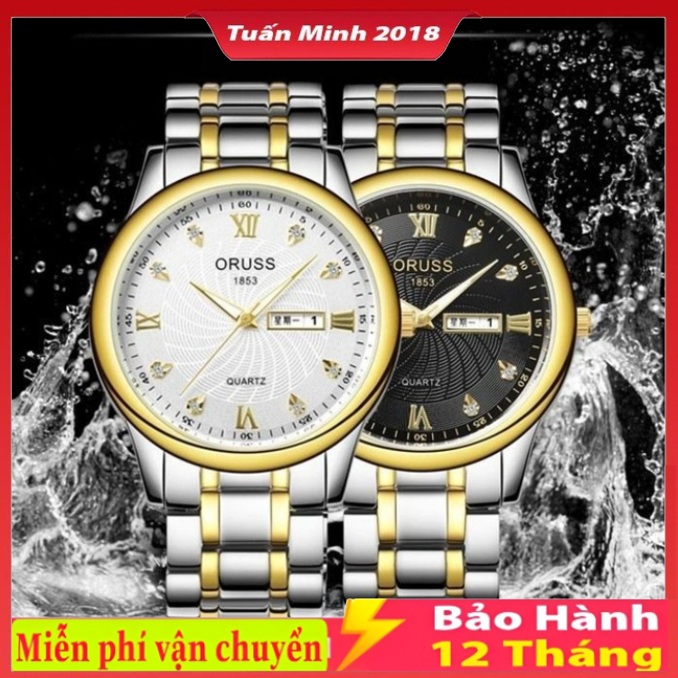 Đồng Hồ Nam ORUSS Chống Xước Chống Nước  Tặng Kèm Vòng Tỳ Hưu Và pin Xịn