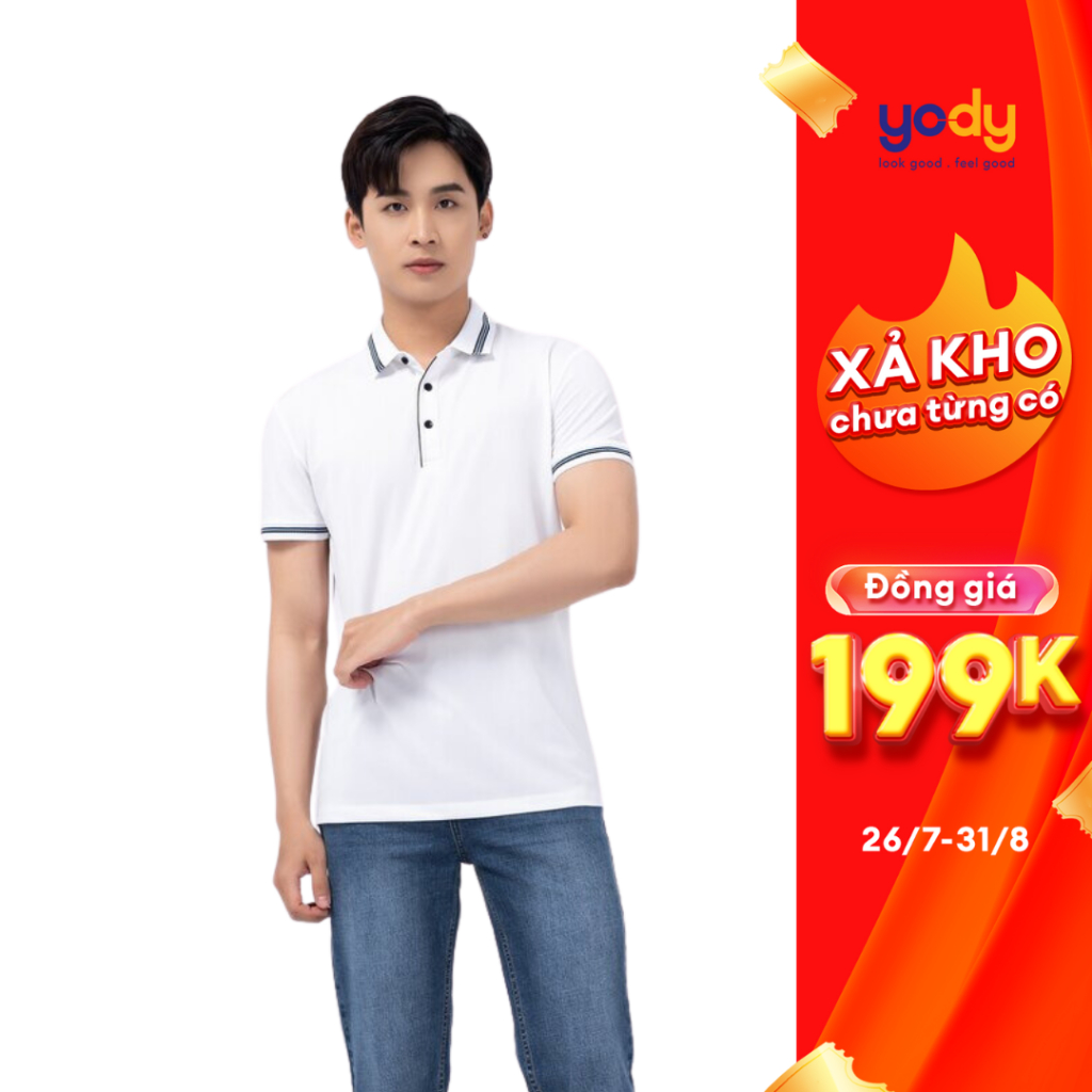Áo thun polo nam YODY phông tay ngắn, cổ bẻ vải coolmax ,cotton, chuẩn form xuất xịn APM3681