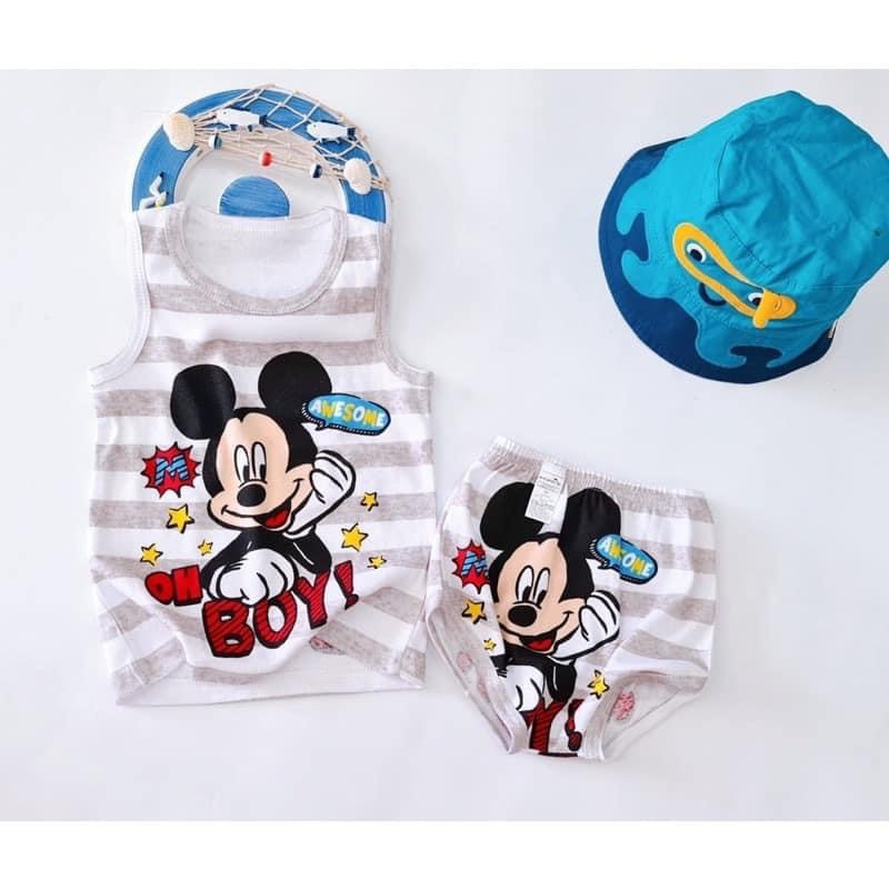 Bộ xuất dư hoạt hình áo ba lỗ quần chip siêu cute