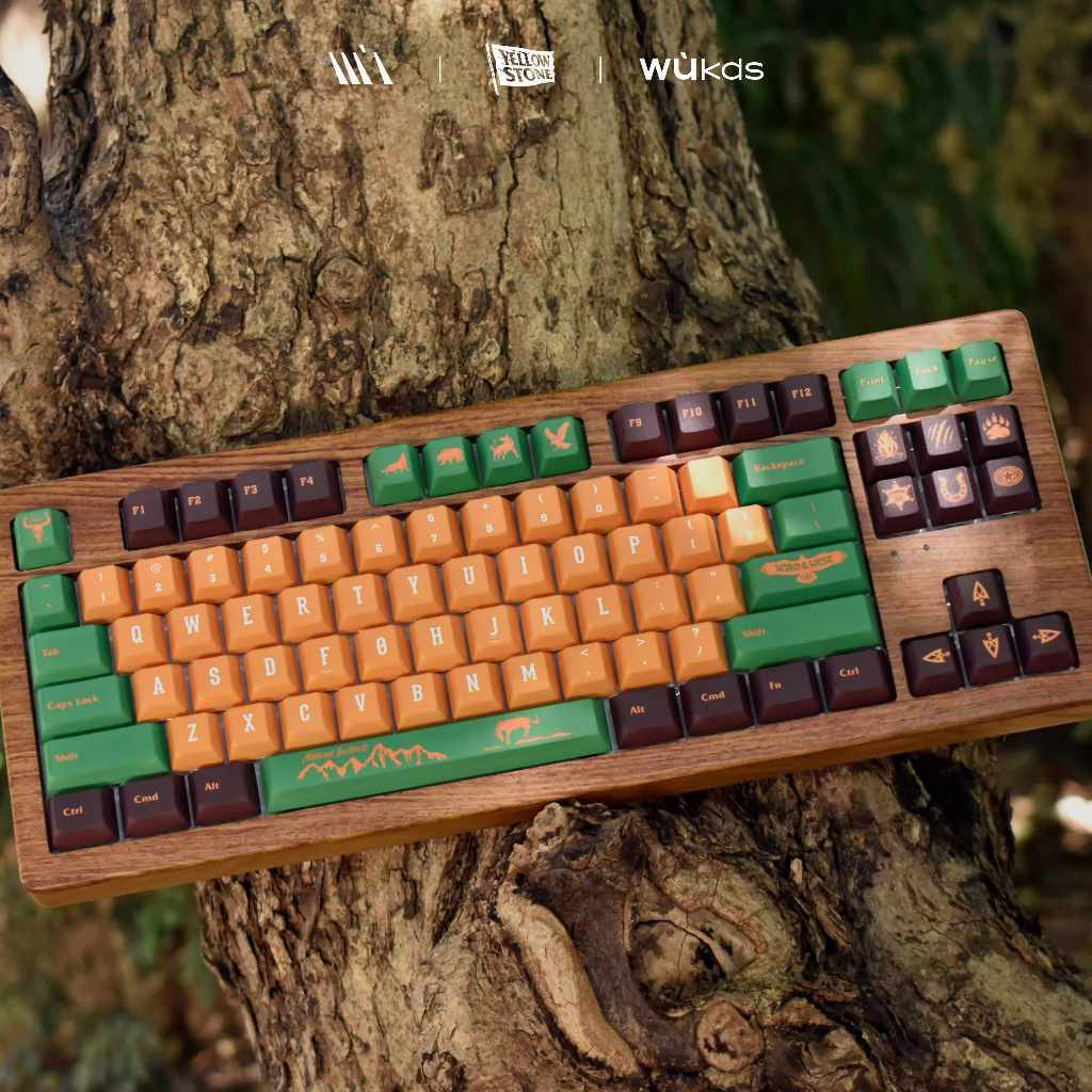 Bộ nút bàn phím cơ | Keycap Cherry Wukds Yellow Stone PBT Dyesub - 172 nút
