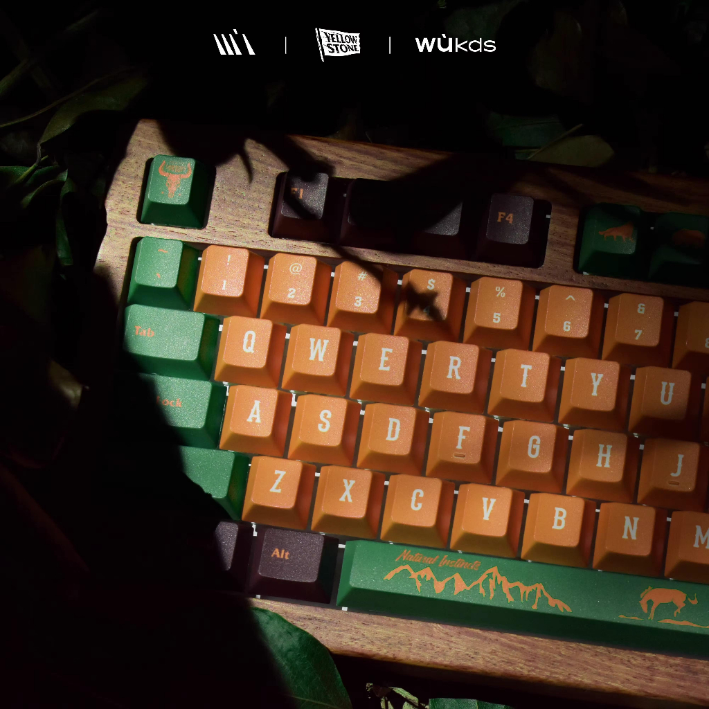 Bộ nút bàn phím cơ | Keycap Cherry Wukds Yellow Stone PBT Dyesub - 172 nút