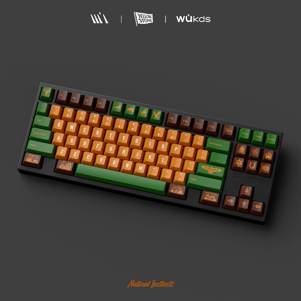 Bộ nút bàn phím cơ | Keycap Cherry Wukds Yellow Stone PBT Dyesub - 172 nút