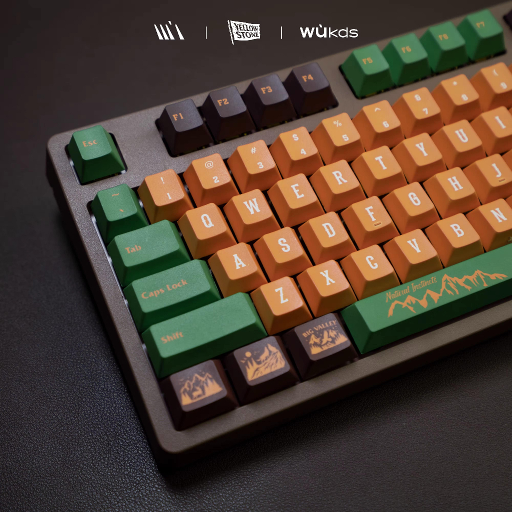 Bộ nút bàn phím cơ | Keycap Cherry Wukds Yellow Stone PBT Dyesub - 172 nút