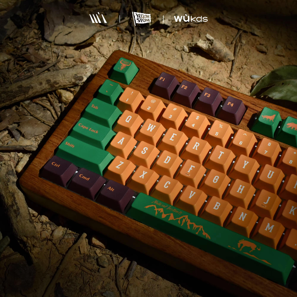 Bộ nút bàn phím cơ | Keycap Cherry Wukds Yellow Stone PBT Dyesub - 172 nút