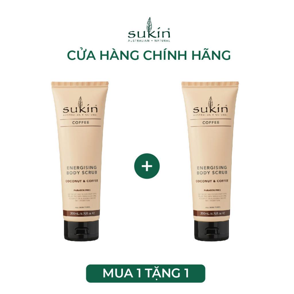 [Mua 1 Tặng 1] Kem Làm Sạch Tế Bào Chết Cho Cơ Thể Với Cà Phê Và Dừa Sukin Energising Body Scrub 200ml (HSD: 28/07/2024)