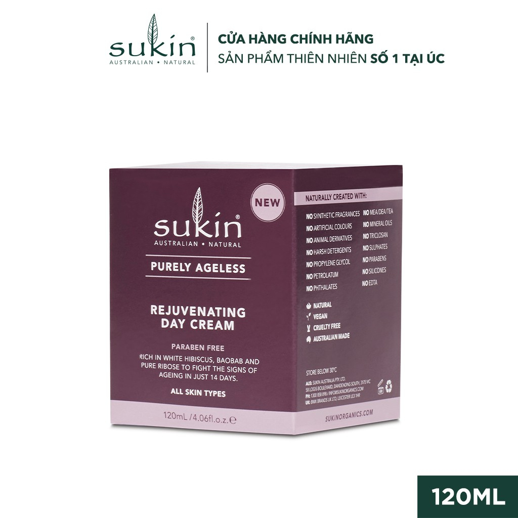 [Mua 1 Tặng 1] Kem Dưỡng Da Ban Ngày Cho Da Lão Hóa Sukin Purely Ageless Rejuvenating Day Cream 120ml (HSD: 03/12/2024)