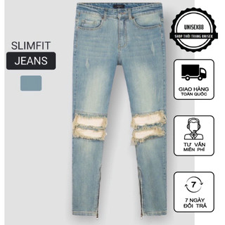 Quần jean mikenco jeans xanh.