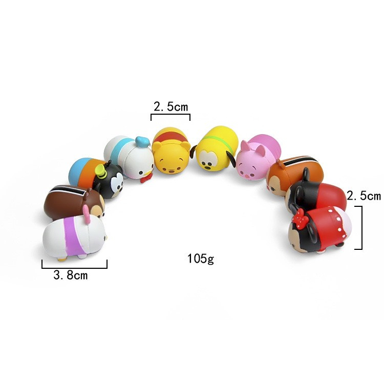 Sét 12 mô hình nhân vật đồ chơi hoạt hình xinh xắn dùng trang trí trên xe ô tô bánh xinh nhật
