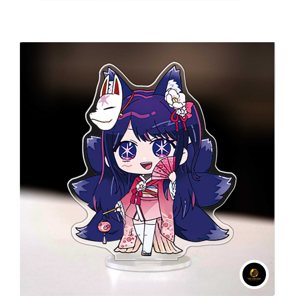 Mô hình đứng standee bằng arcrylic Oshi No Ko Ai Hoshino Aquamarine Ruby Chibi decor góc học tập để bàn làm việc ca 3cm