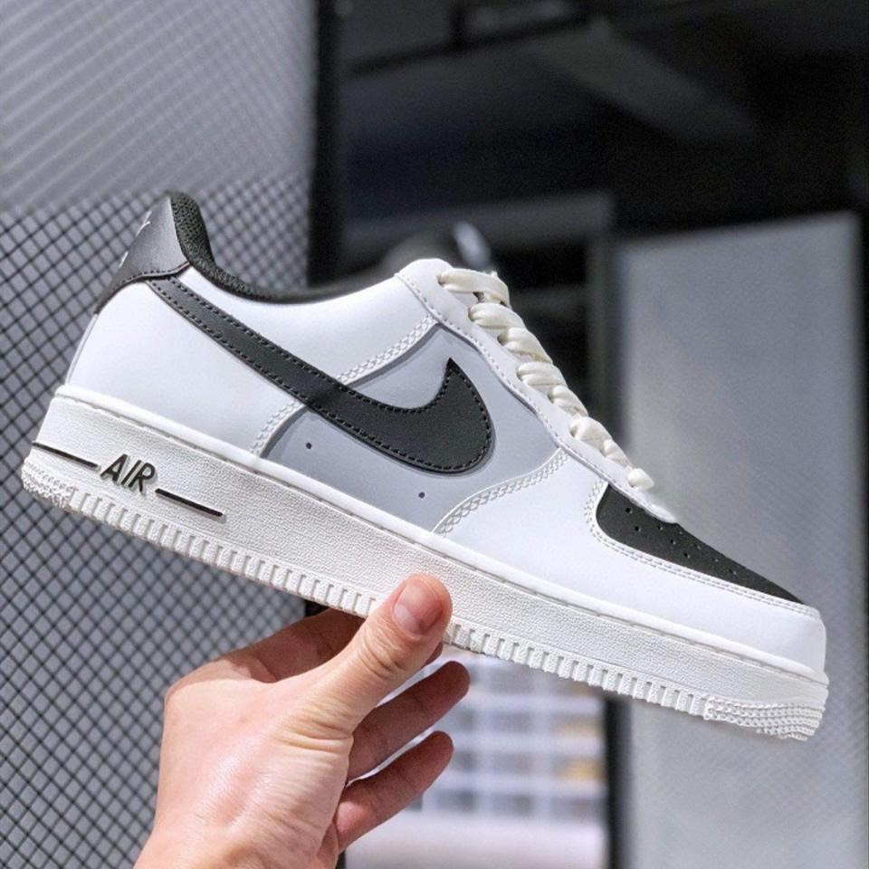 Giày_Nike Air Force 1 Mũi Đen Nam Nữ, Giày AF1 Cream And Black Đế Air Bản Cao Cấp Hót Trend 2023 Full Box Bill