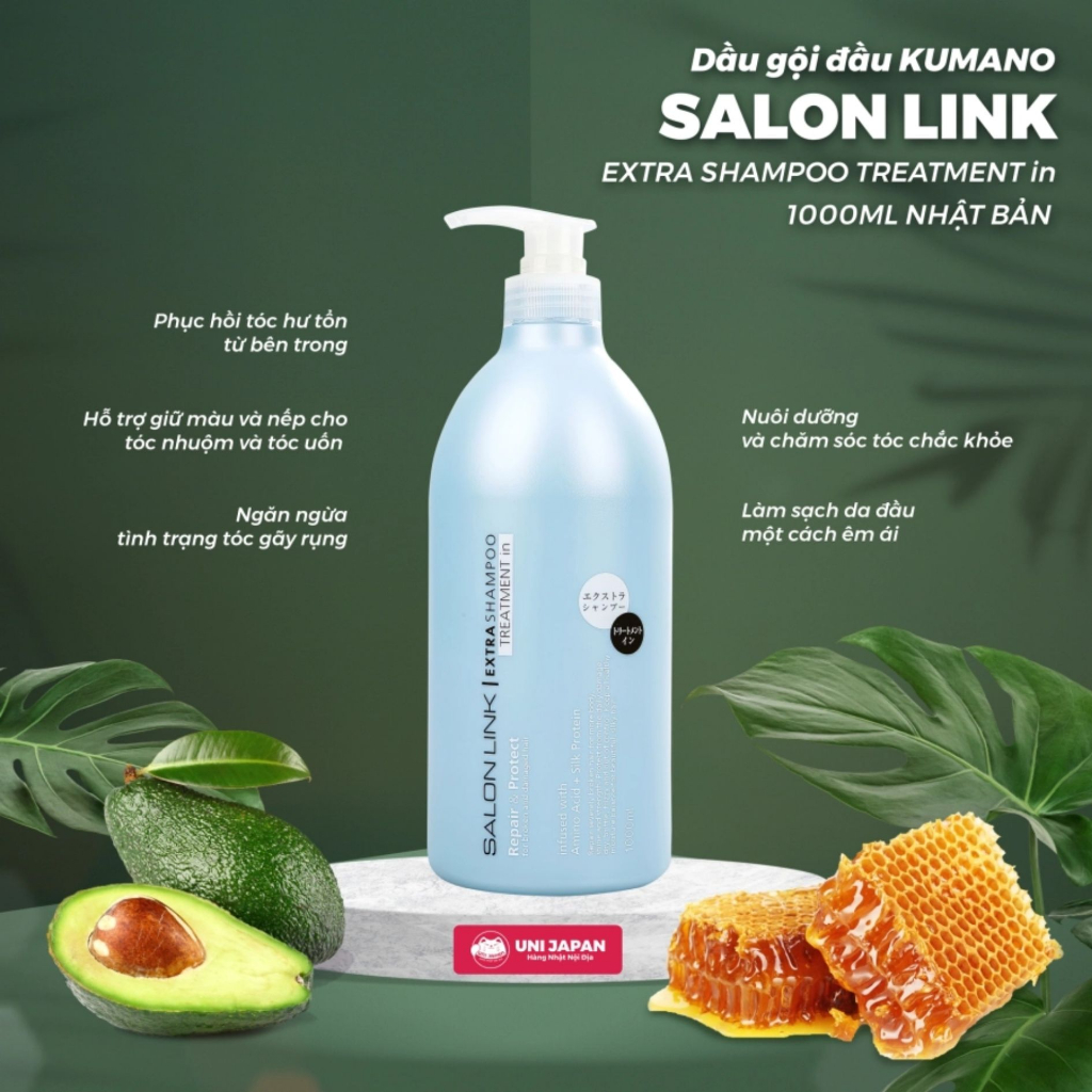 Bộ dầu gội xả Salon Link siêu dưỡng phục hồi tóc hư tổn cho tóc nhuộm và tóc thường không chứa silicone - Bahachiha
