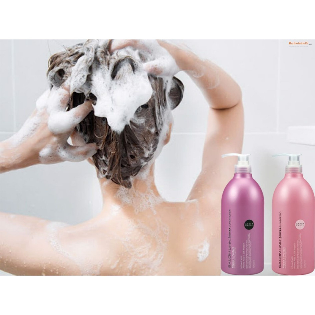 Bộ dầu gội xả Salon Link siêu dưỡng phục hồi tóc hư tổn cho tóc nhuộm và tóc thường không chứa silicone - Bahachiha