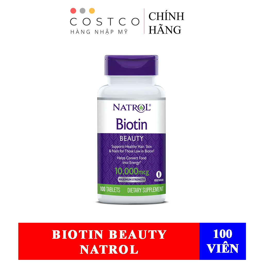 Viên Uống Hỗ Trợ Mọc Tóc Natrol Biotin Beauty 10,000 mcg
