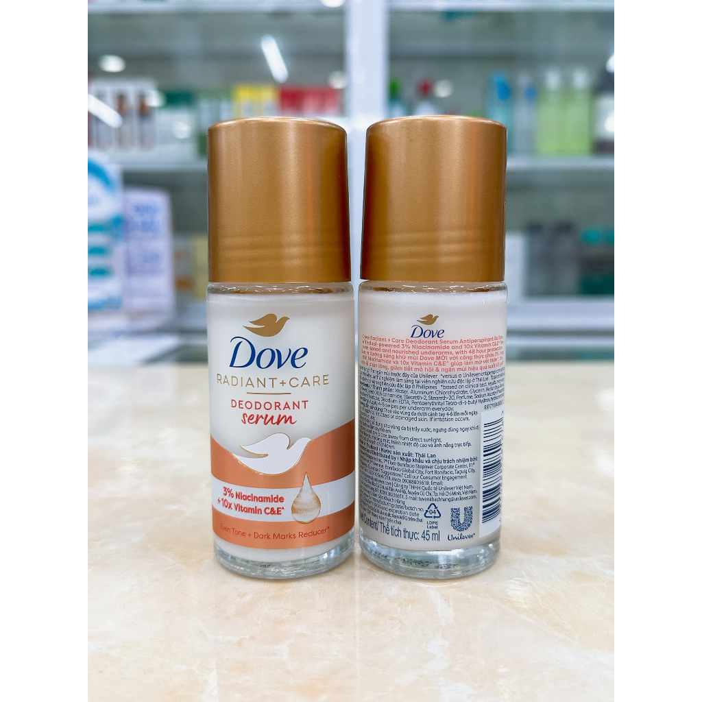 Kem khử mùi Dove tinh chất serum dưỡng trắng da kem ngăn mùi khô thoáng 40ml Lăn DOVE - Radiant+Care 45ml