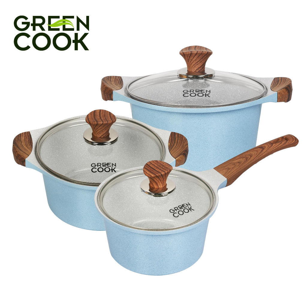 Nồi đúc đáy từ chống dính Green Cook GCS size 16-18-20-24 cm công nghệ Hàn Quốc