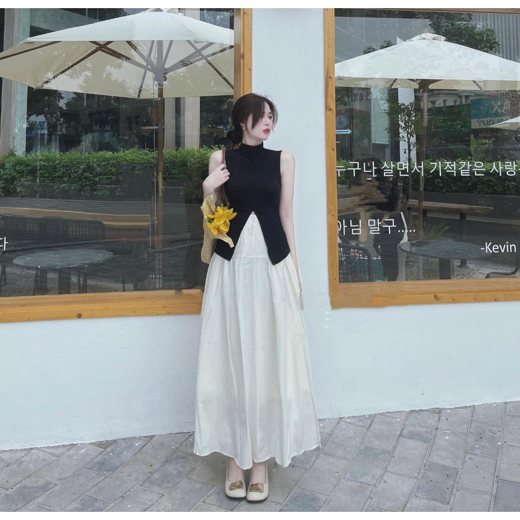 SET ÁO XẺ + CHÂN VÁY MAXI