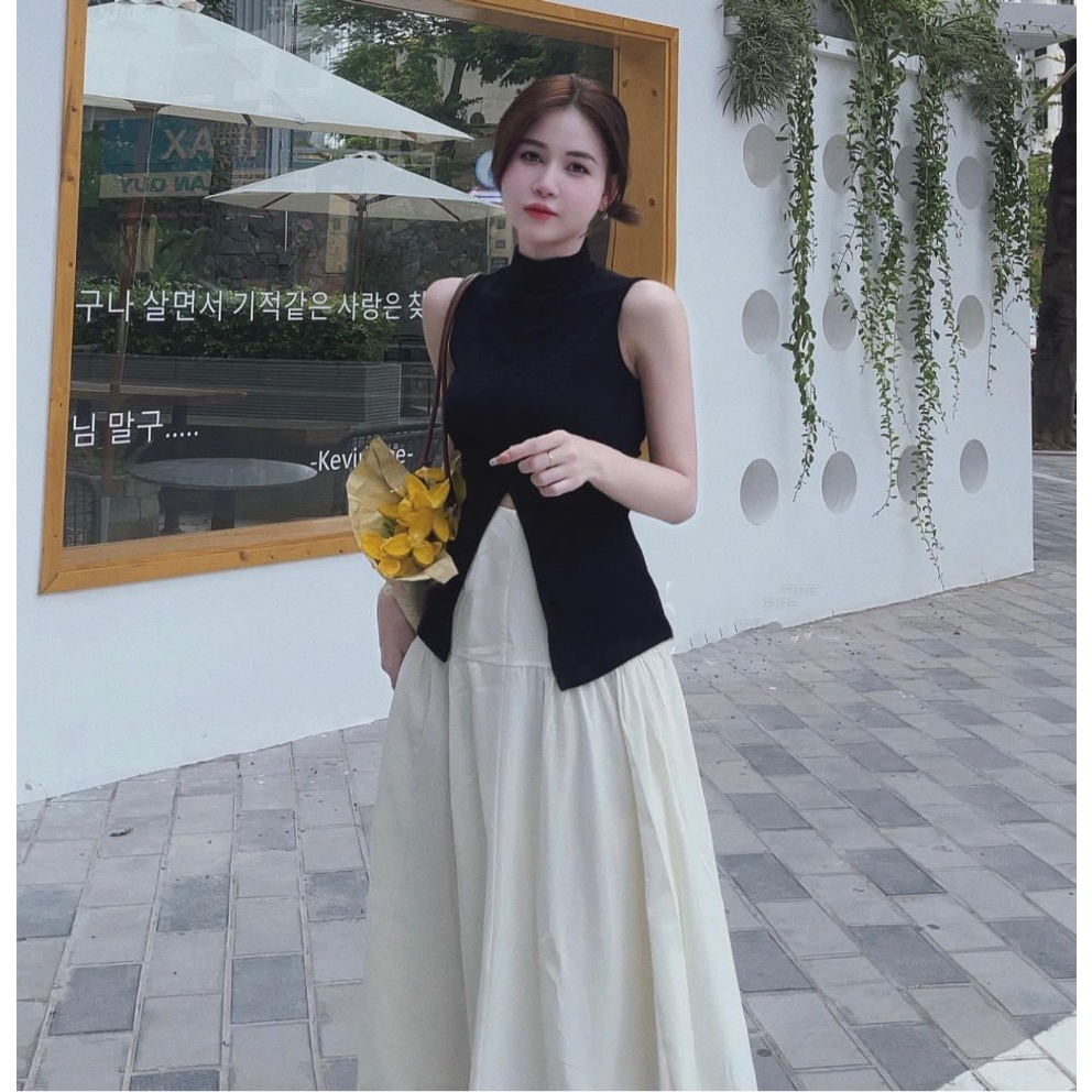 SET ÁO XẺ + CHÂN VÁY MAXI