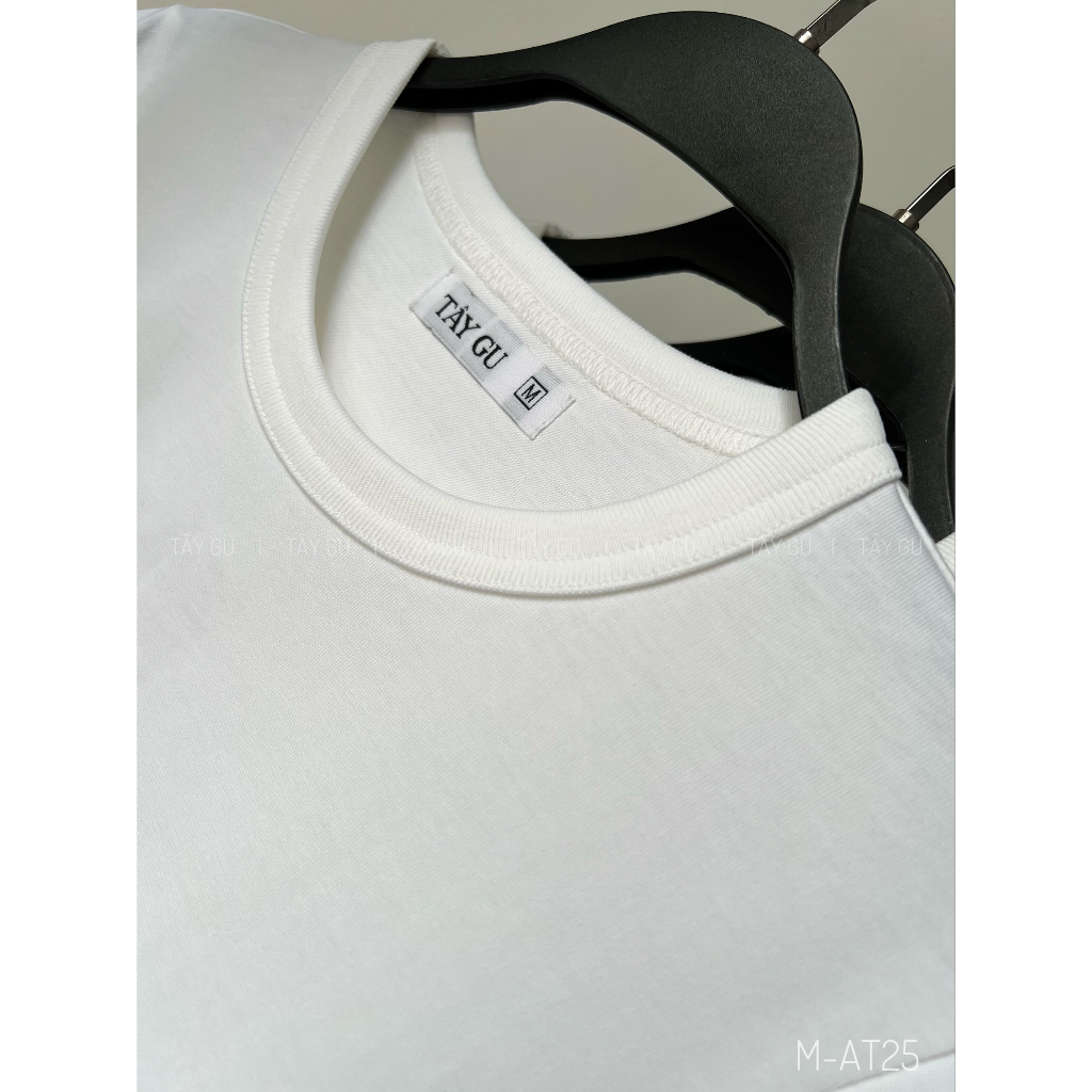 Áo thun trắng cơ bản cổ tròn form slim fit ARIS - Tây Gu - AT25