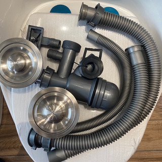 Bộ xả chậu đôi inox 304 phi 110