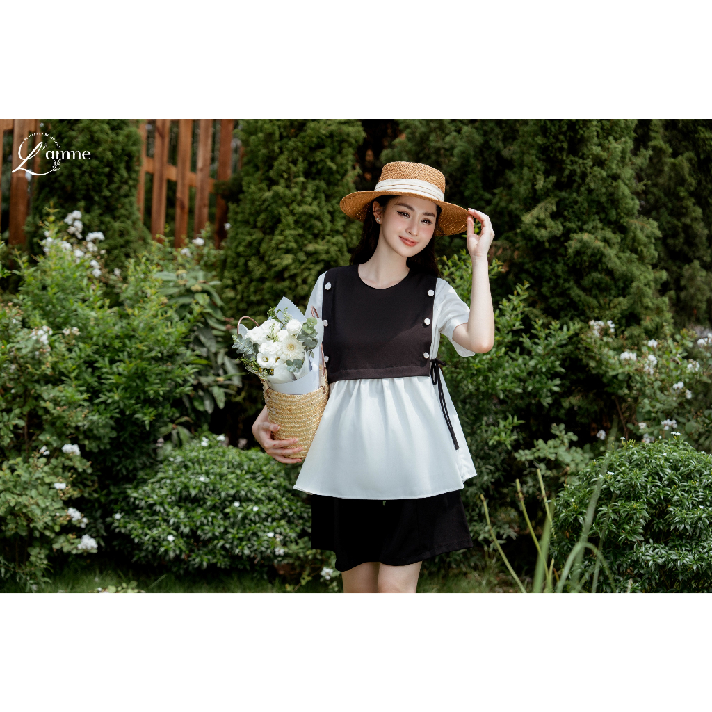 Áo bầu DionTop thiết kế giả yếm dáng baybydoll by L'amme