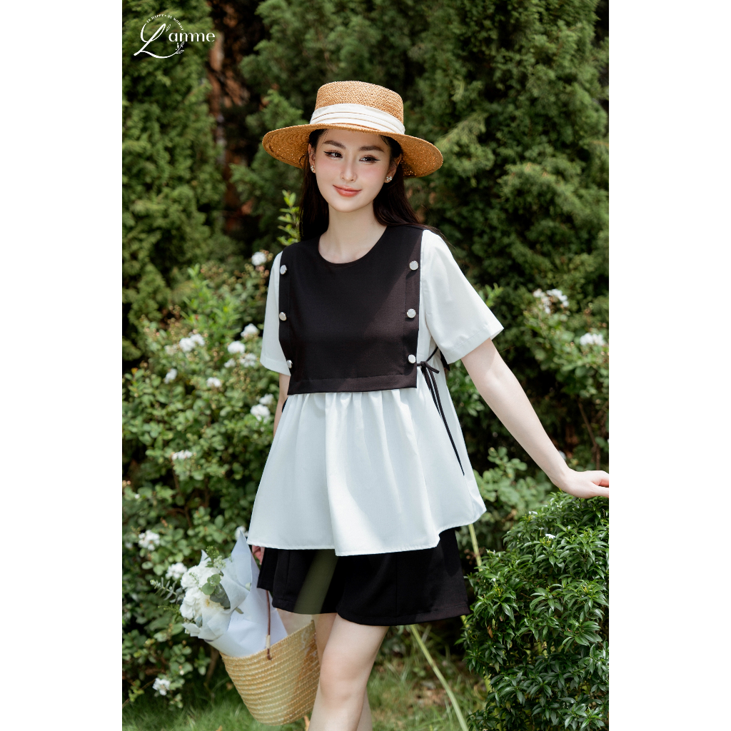 Áo bầu DionTop thiết kế giả yếm dáng baybydoll by L'amme