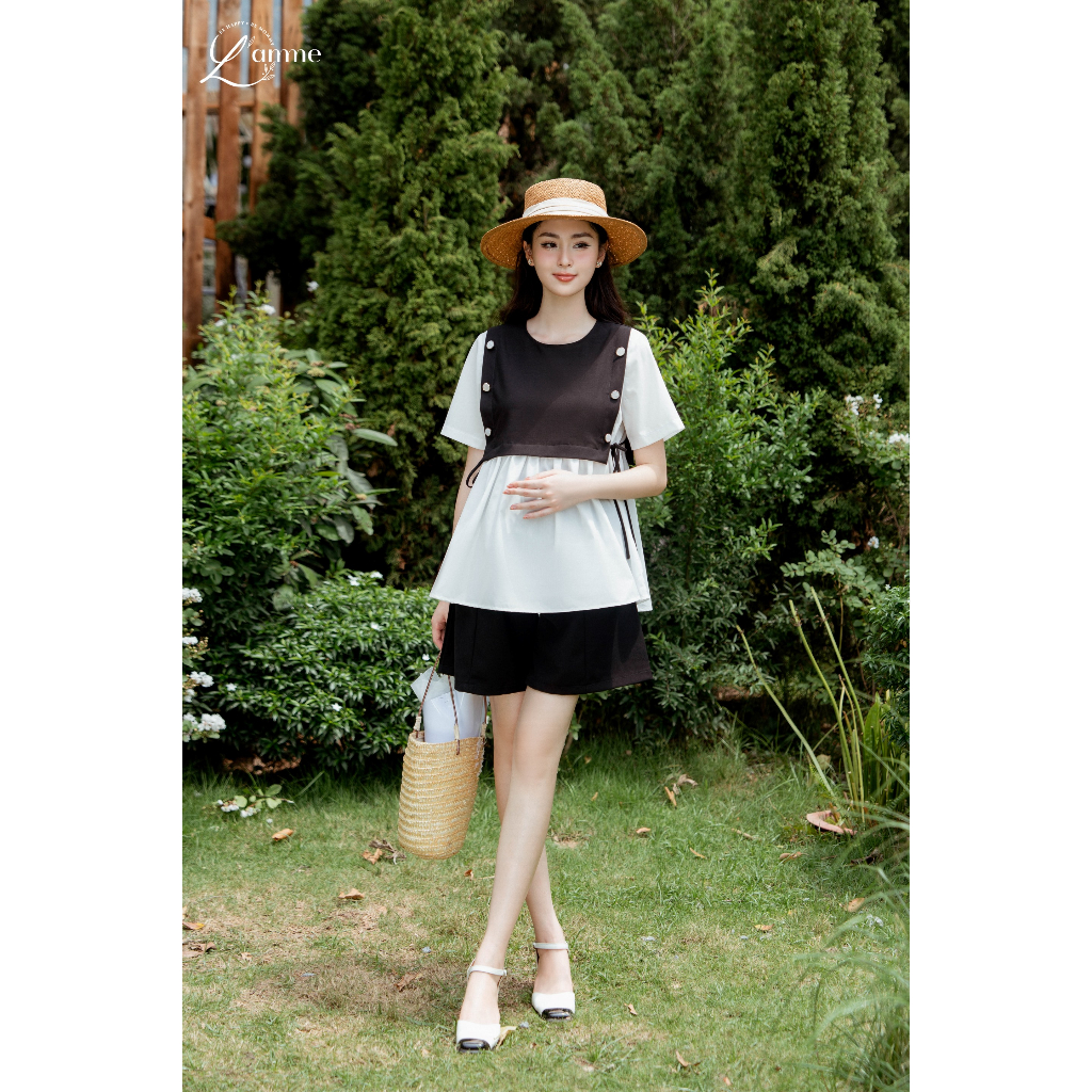 Áo bầu DionTop thiết kế giả yếm dáng baybydoll by L'amme