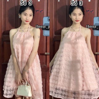 ĐẦM CỔ YẾM HOA NỔI ( CAM KẾT HÀNG CHUẨN MY TRÀ )