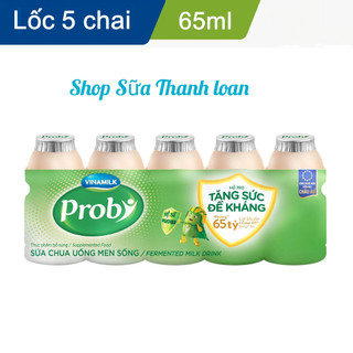 SỮA CHUA UỐNG PROBI CÓ ĐƯỜNG - LỐC 5 CHAI 65ML
