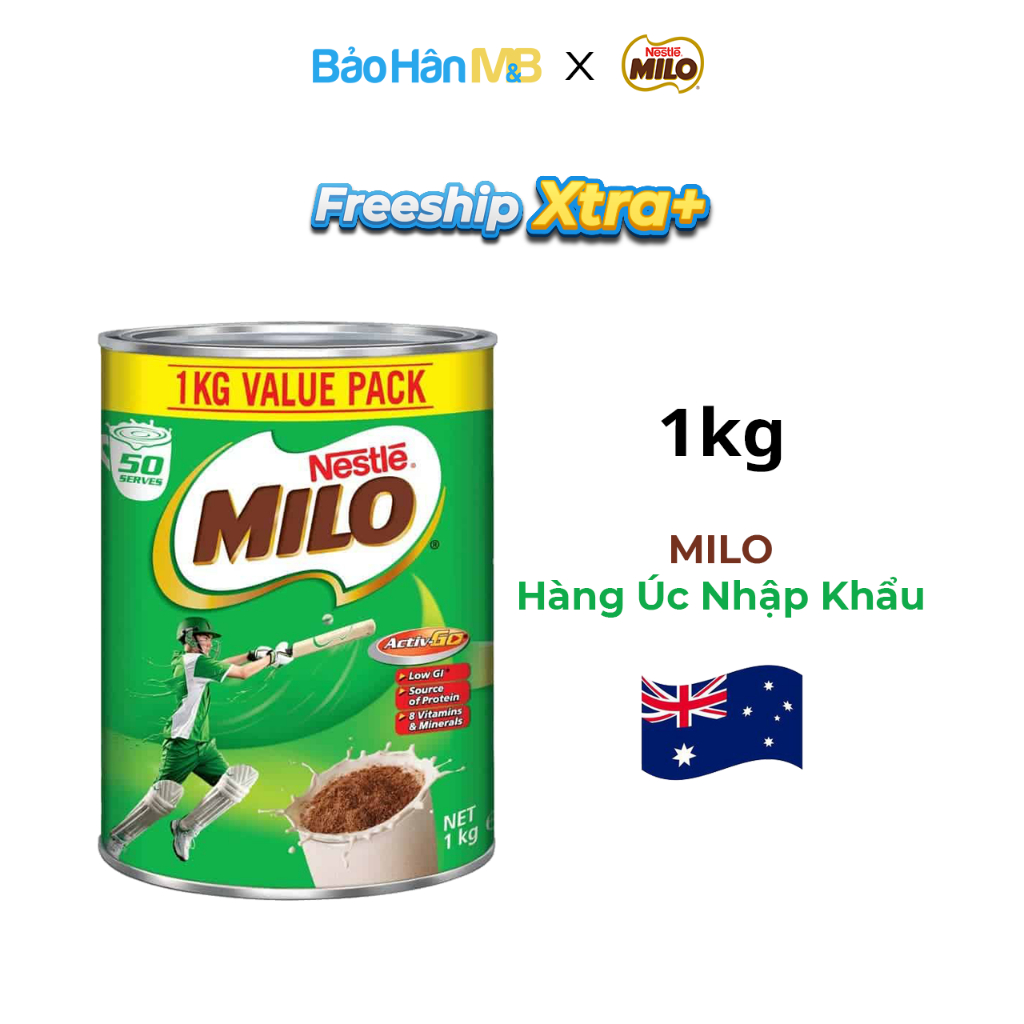 Sữa bột Milo Úc Hộp 1kg [date luôn mới] chính hãng Nestlé