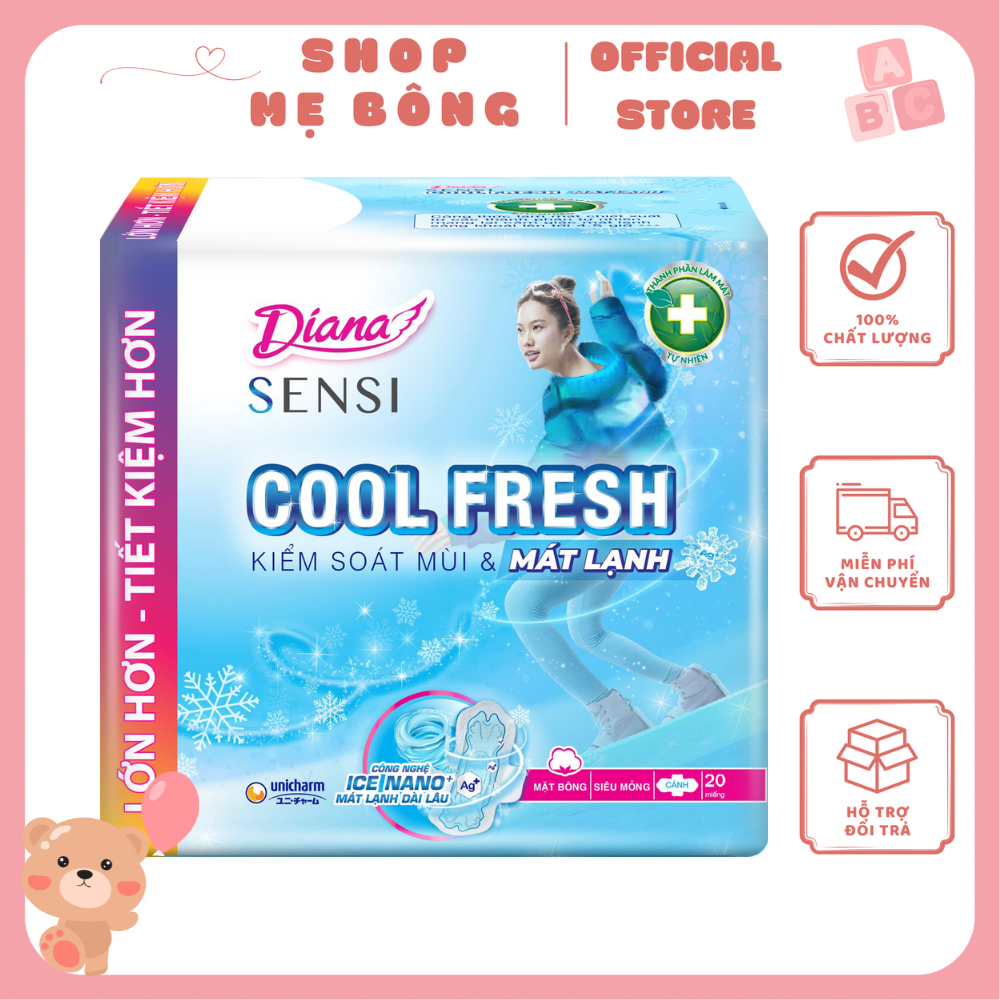 Băng vệ sinh Diana Sensi Cool Fresh siêu mỏng có cánh