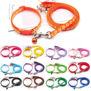 Dây dắt chó mèo kèm vòng cổ chuông bản 1-1,5cm đủ màu sắc, loại dày, chắc chắn