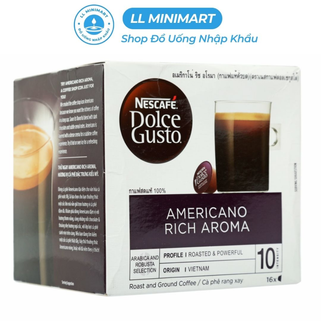 Hộp 16 Viên Nén Cà Phê Rang Xay Nescafe Dolce Gusto Americano (128G)