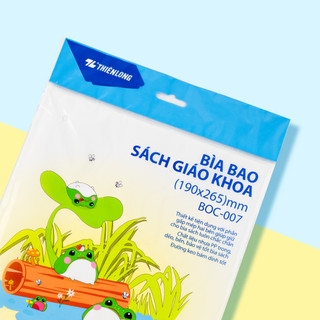 Combo 10 Bìa bao Sách giáo khoa Thiên Long, nhựa cao cấp, bền, dẻo, không tái chế, không độc hại BOC-007