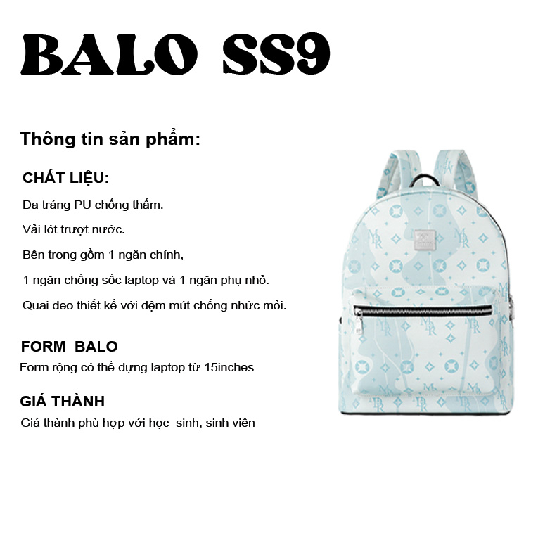 Balo da đi học thời trang Nam nữ chống nước đựng laptop Season 9 Local Brand Midori M Studio