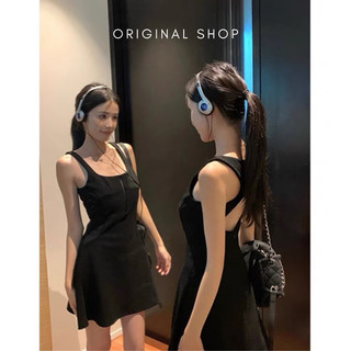 Váy Hai Dây Váy Ôm Tôn Dáng Màu Đen Order