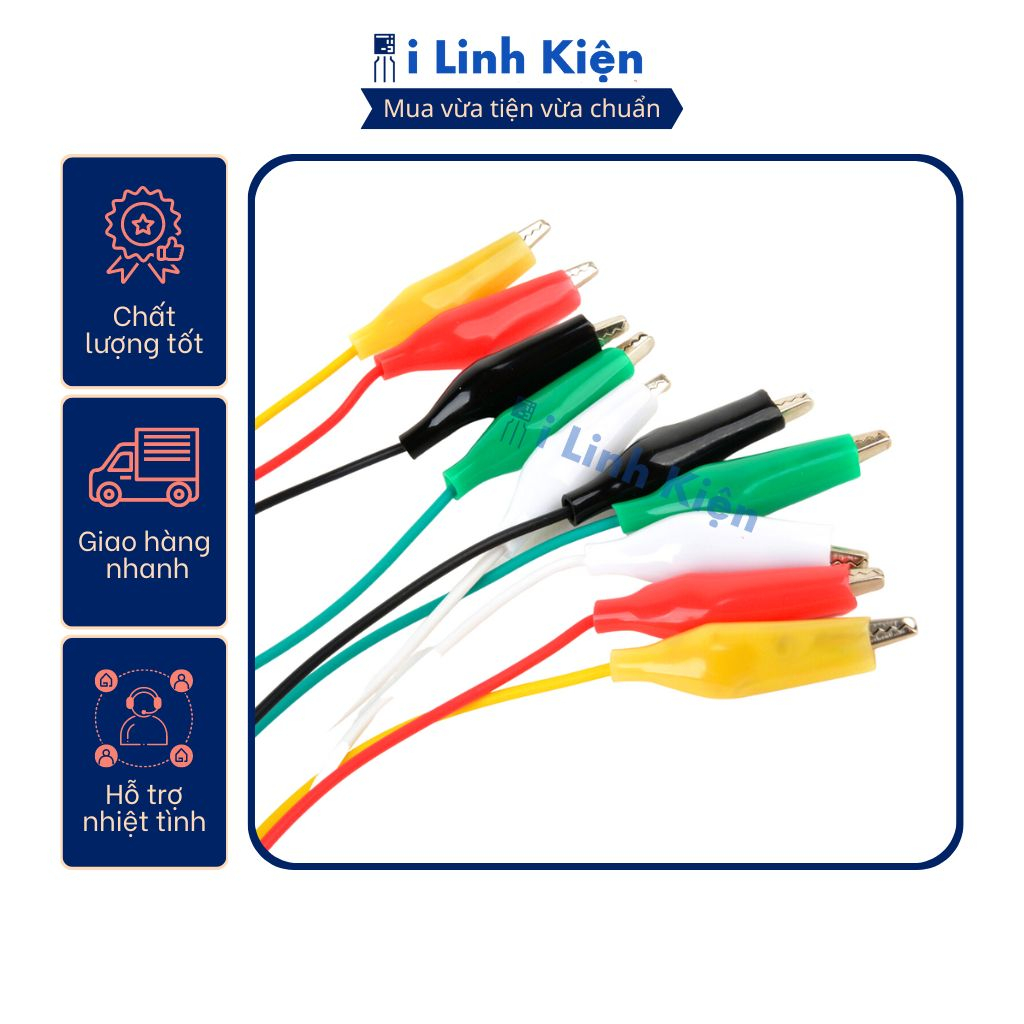 Dây kẹp cá sấu nhỏ 26mm loại tốt dài 50cm