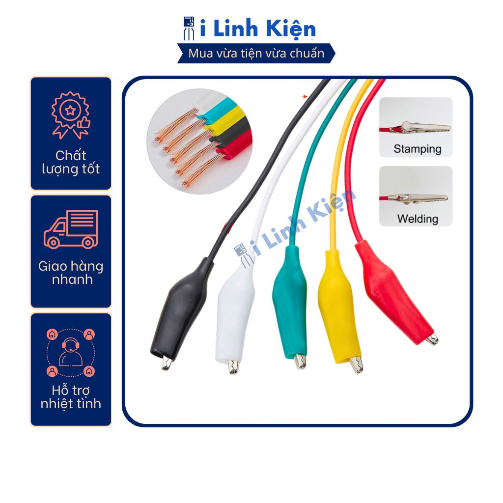 Dây kẹp cá sấu nhỏ 26mm loại tốt dài 50cm