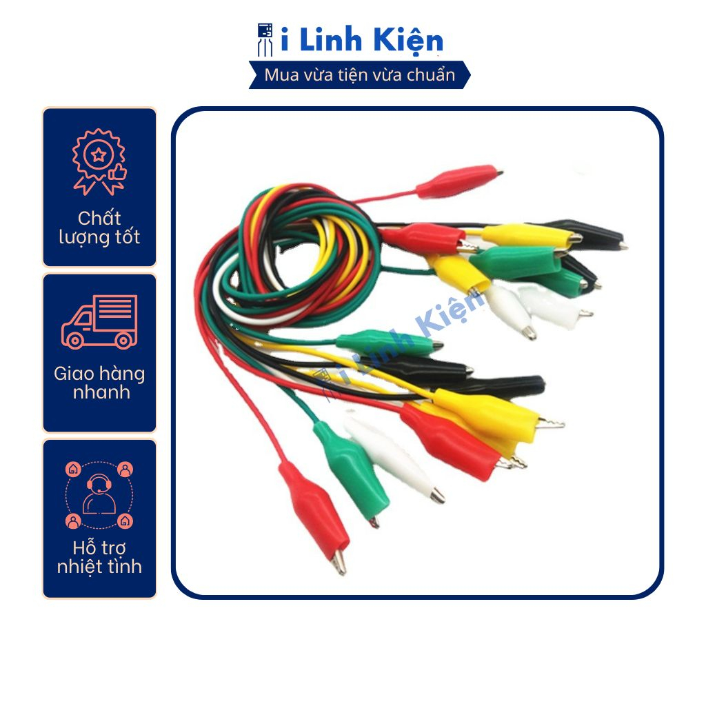 Dây kẹp cá sấu nhỏ 26mm loại tốt dài 50cm