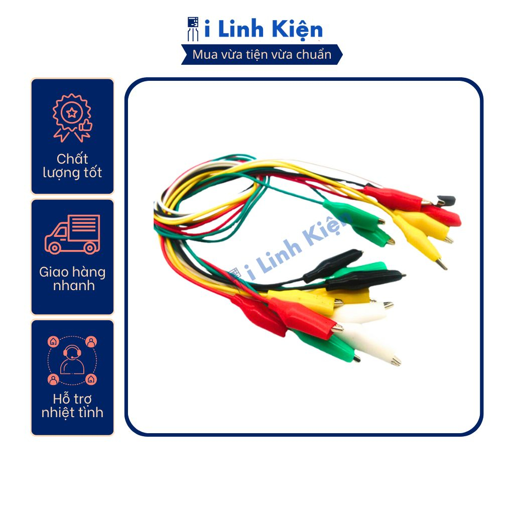 Dây kẹp cá sấu nhỏ 26mm loại tốt dài 50cm