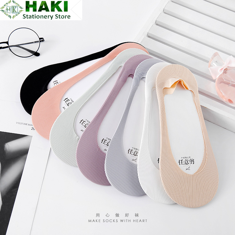 Tất nữ búp bê, vớ nữ HAKI mang giày lười, giày cao gót, giày búp bê giấu vớ, có đệm cao su chống trượt TC76